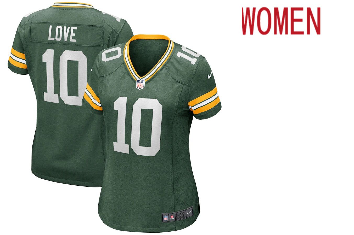 Women Green Bay Packers #10 Jordan Love Nike Green Game NFL Jersey->women nfl jersey->Women Jersey